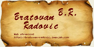 Bratovan Radović vizit kartica